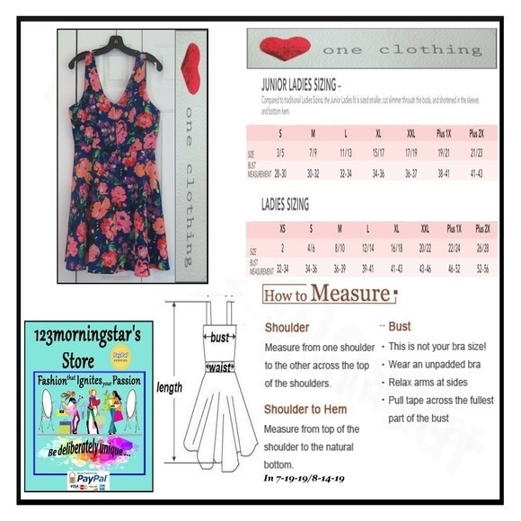 ONE CLOTHING NEW Rose Floral V-Neck Fit&Flare Sundress S - Picture 12 of 12